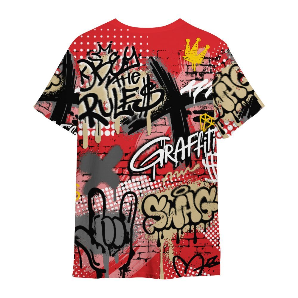 Shirt To Match Prime 93 Fire Red - True It Real Graffiti Streetwear All Over Print
