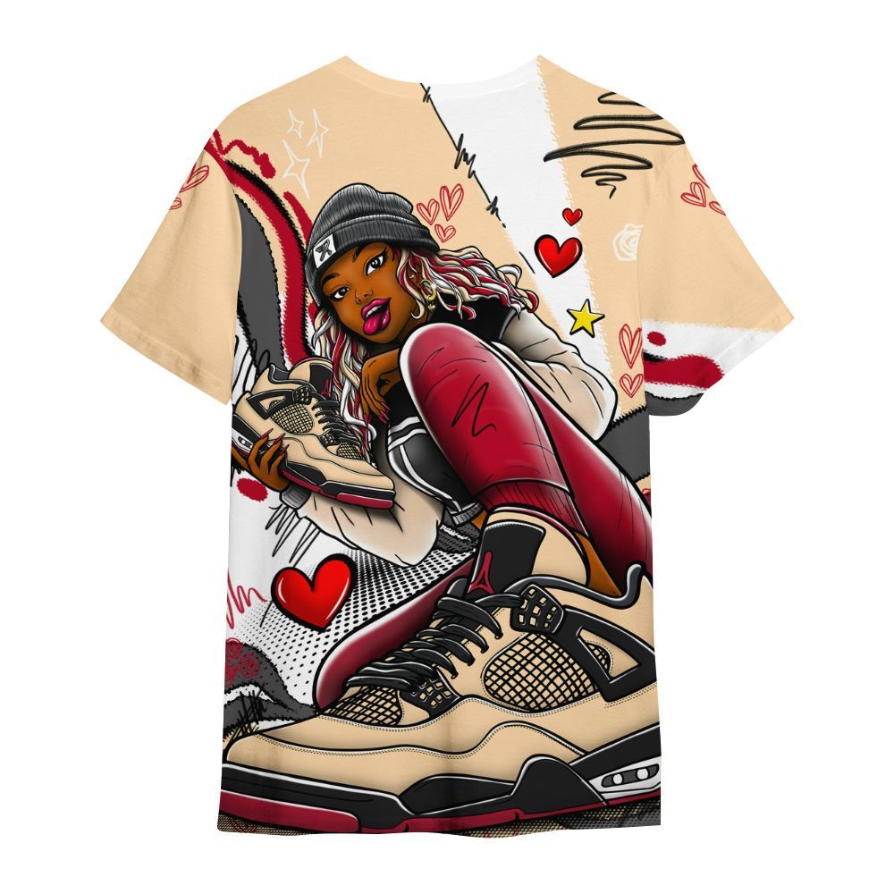 Shirt To Match Retro Pizza GS 4s - Sneaker Girl With Shoes All Over Print