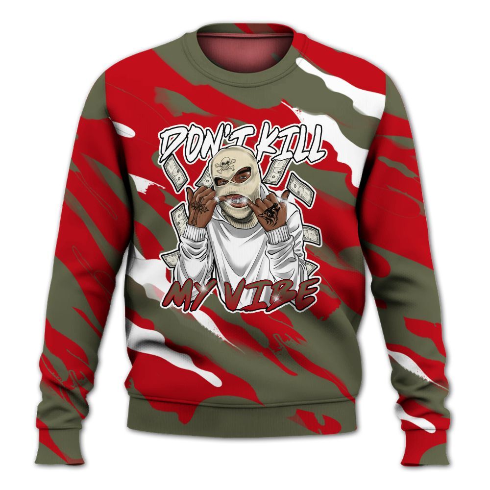 Sweatshirt To Match Low OG Medium Olive 1s - Vibe.Unique Colored All Over Print