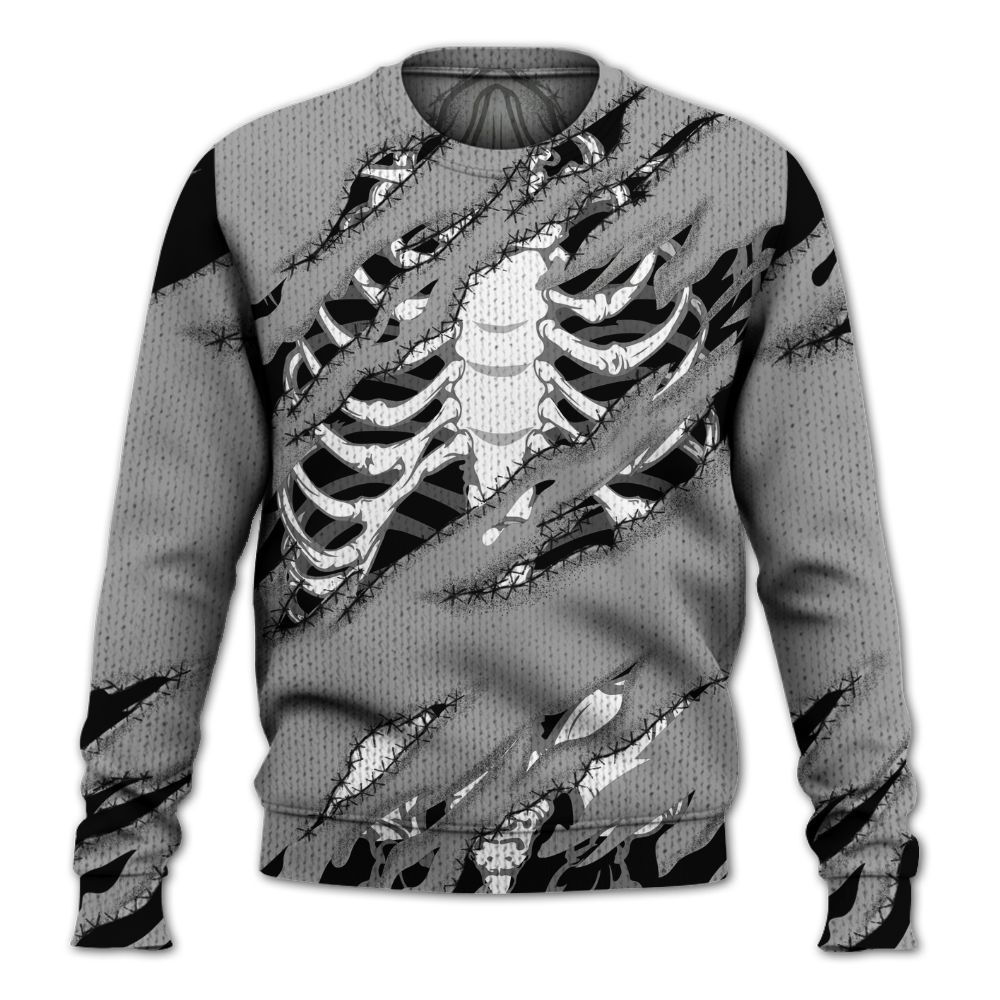 Knitted Sweater To Match Black Wolf Grey 12s - GOT 'EM Skeleton Scratch