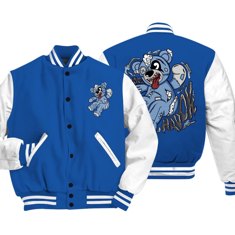 Varsity Jacket To Match Low Space Royal 11s Vasity Jacket - Havok Bear Vasity Jacket Unisex
