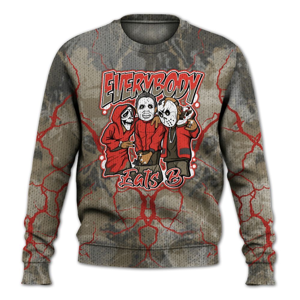 Knitted Sweater To Match Olive 9s - Everybody Eatin B Graphic Halloween