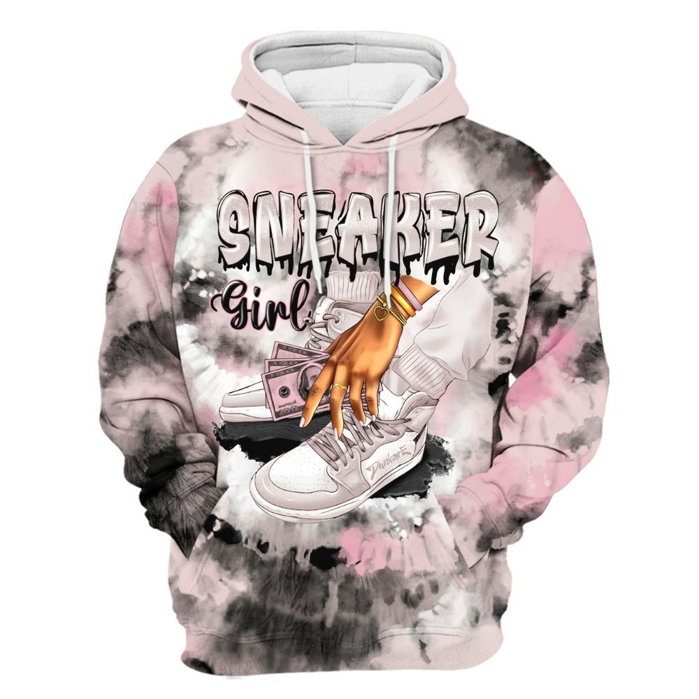 Hoodie To Match Dunk Low KD 17 Aunt Pearl - SNEAKER Girl Money Drip Tie Dye All Over Print
