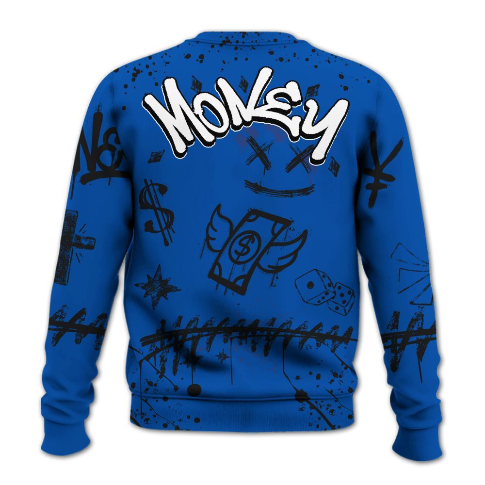 Sweatshirt To Match Racer Blue 5s - Everybody Paid In Full Crayon All Over Print