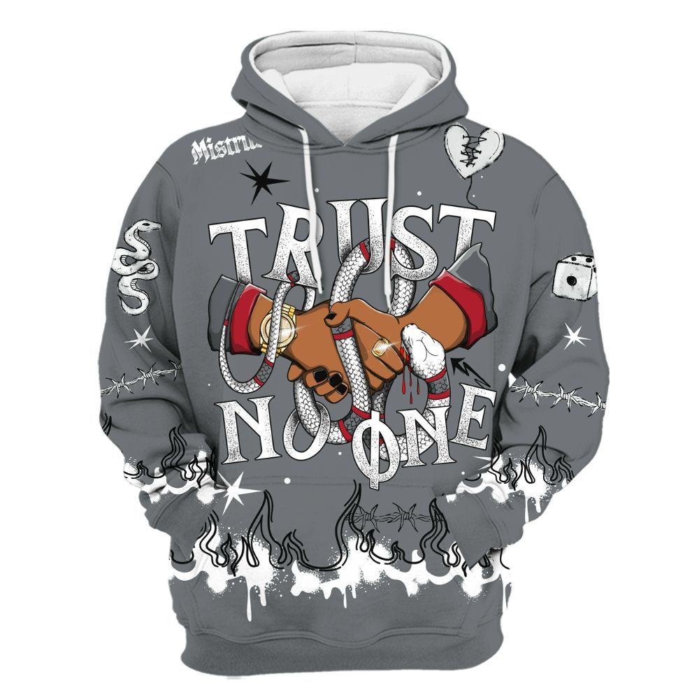 Hoodie To Match Retro Fire Red 9s - Trust No One Snake-Bite Doodle Crayon All Over Print