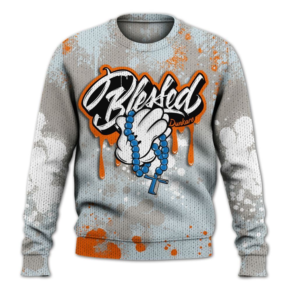 Sweater To Match Retro High OG Alaska 1s - God Blessed Ink Drip Graphic