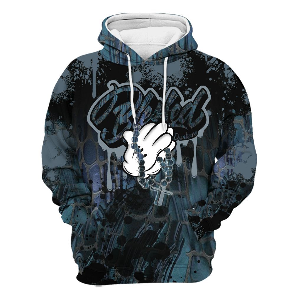 Hoodie To Match Air Foamposite Kazuya Mishima - God Blessed Ink Drip All Over Print