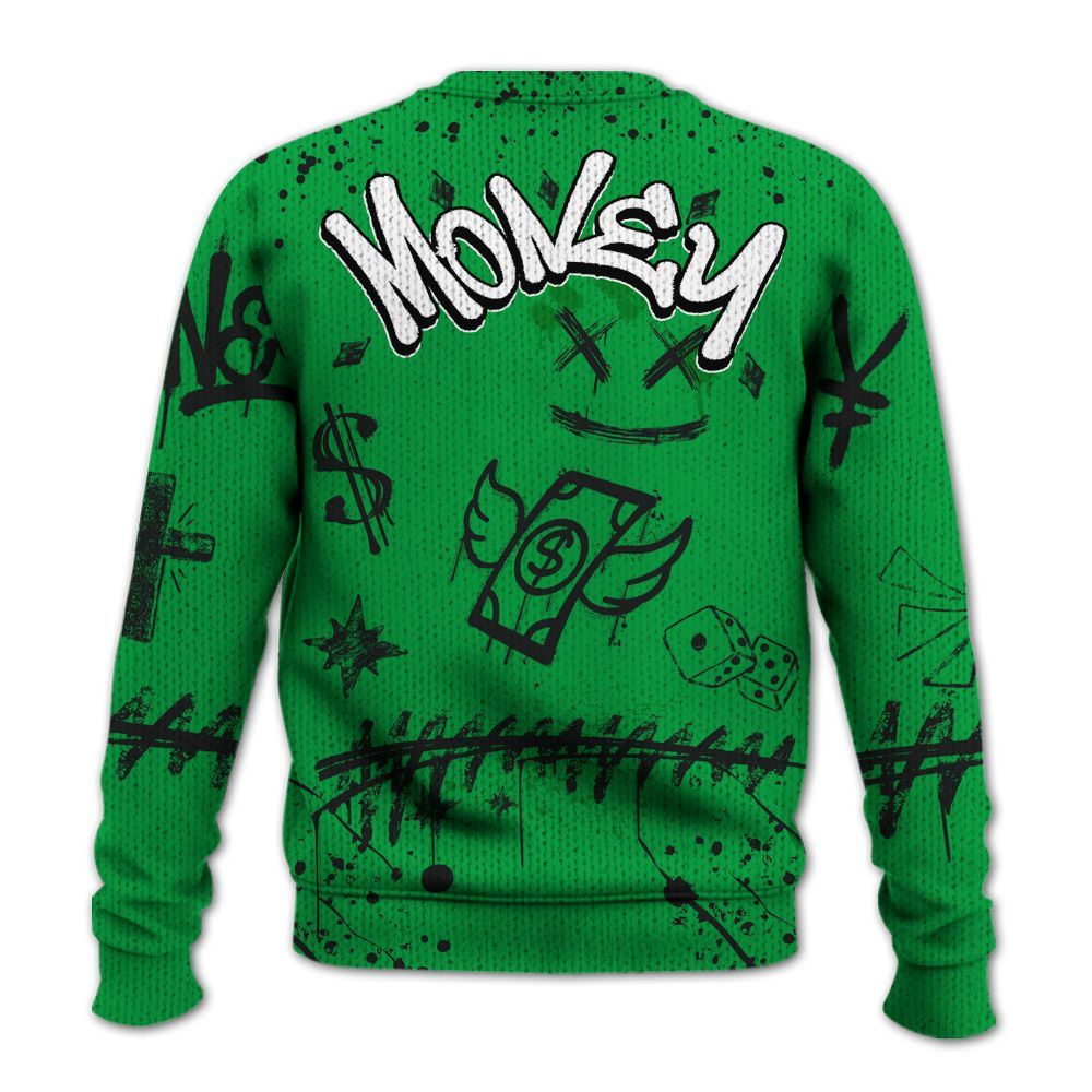 Knitted Sweater To Match Low Lucky Green 1s - Everybody Paid In Full Crayon