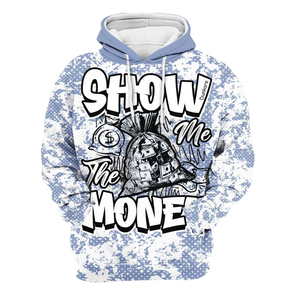 Hoodie To Match Retro Blue Grey 13s - Show Me The Money Retro All Over Print