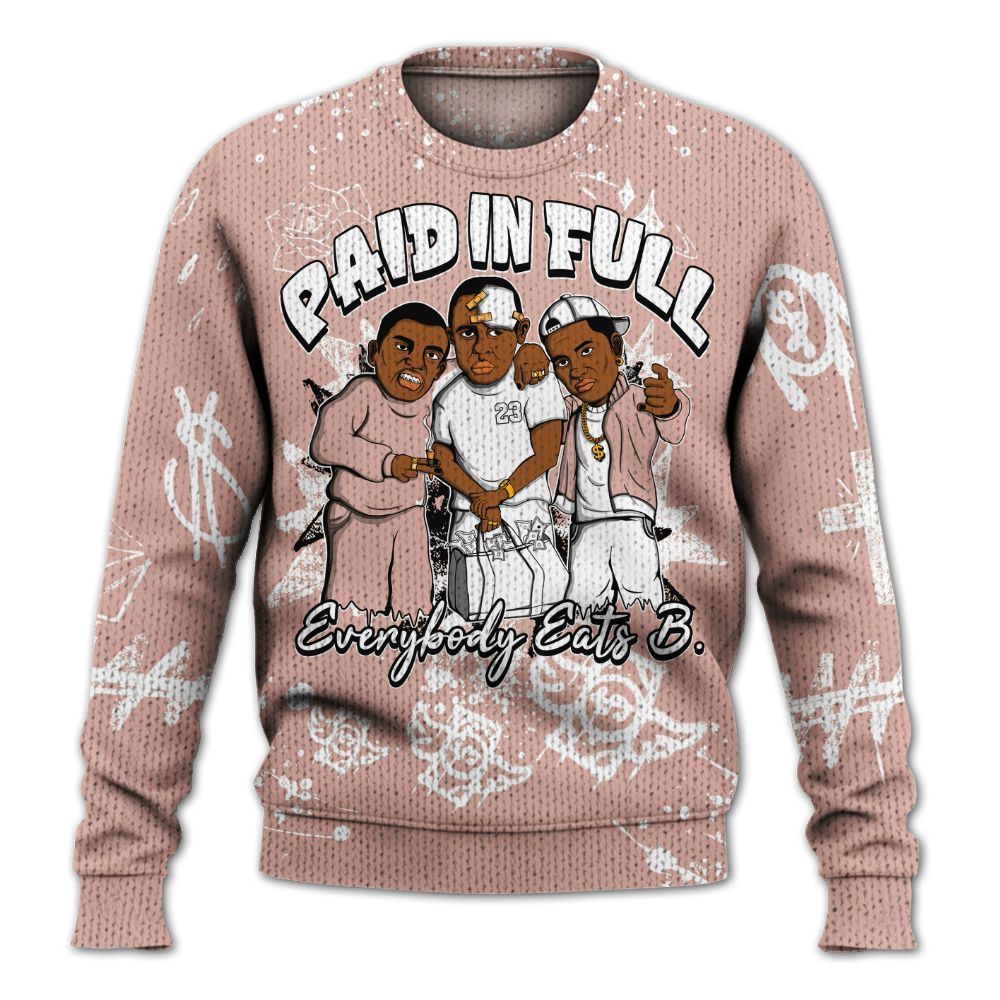 Knitted Sweater To Match Dunk Low Pink Velvet - Everybody Paid In Full Crayon