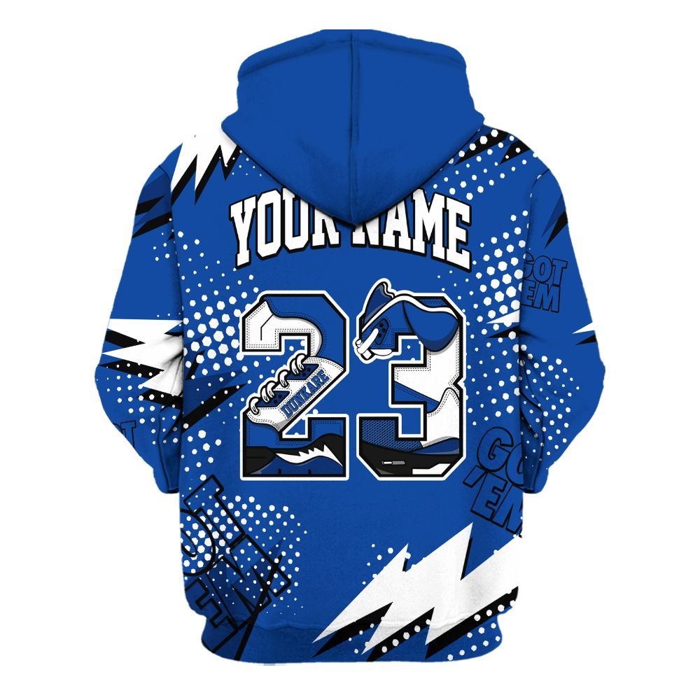 Hoodie To Match Low Game Royal 1s - Custom Name Number 23 5s All Over Print
