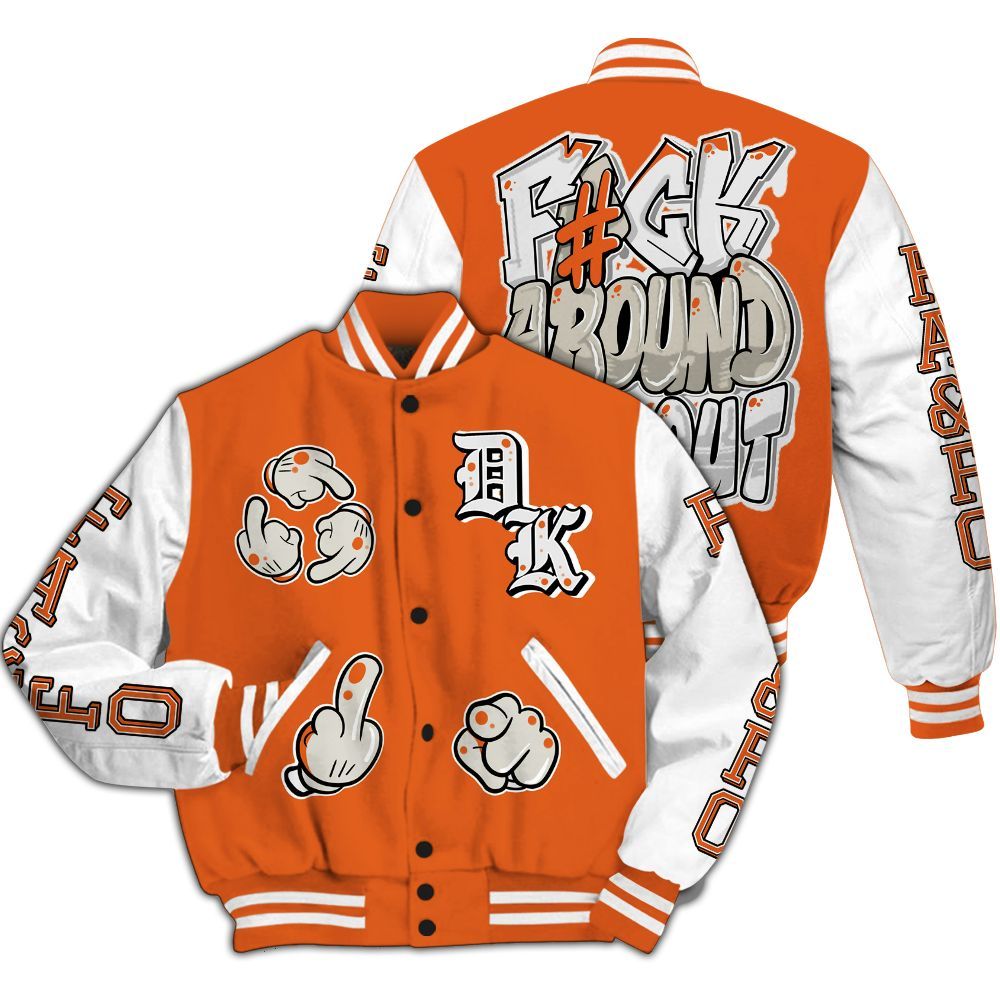 Varsity Jacket To Match High OG Starfish 1s - F Around Find Out Graphic All Over Print