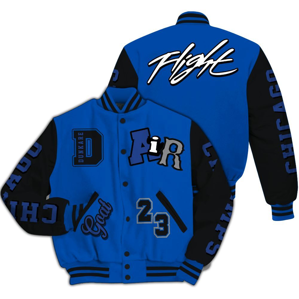 Varsity Jacket To Match Racer Blue 5s - AIR Number 23 GOAT All Over Print