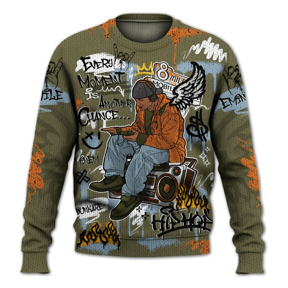 Sweater To Match Olive 5s - 8Mile Movie Graffiti Graphic