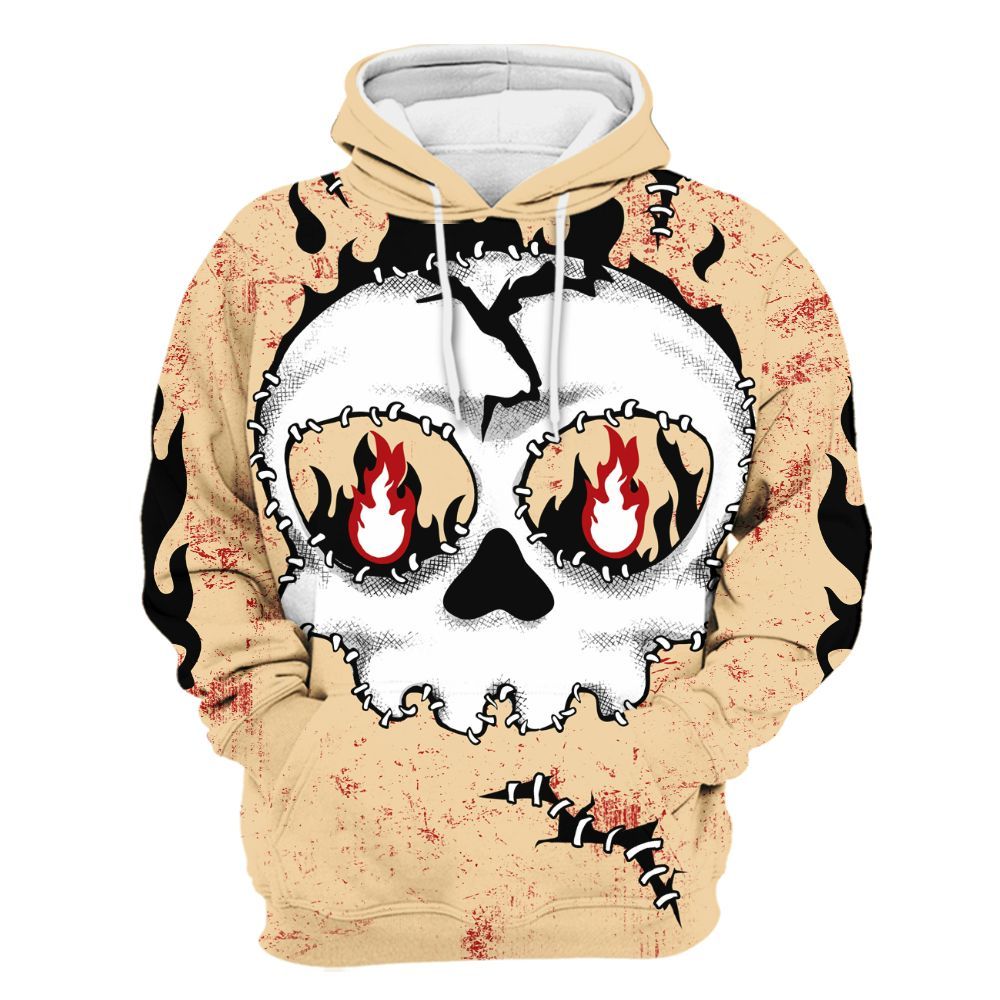 Hoodie To Match Dunk Low Strawberry Waffle - Cracked Skull Stitches All Over Print