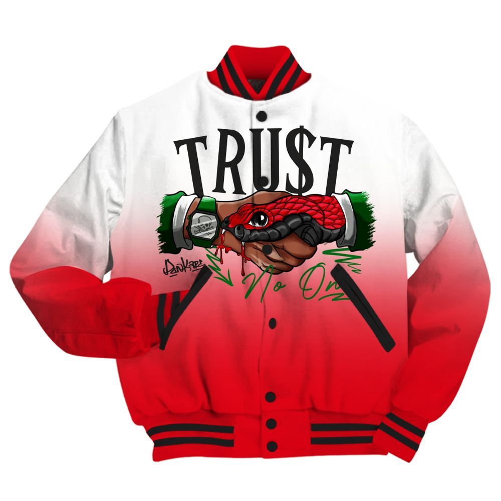 Varsity Jacket To Match Chicago 13s - Trust No One Drip All Over Print