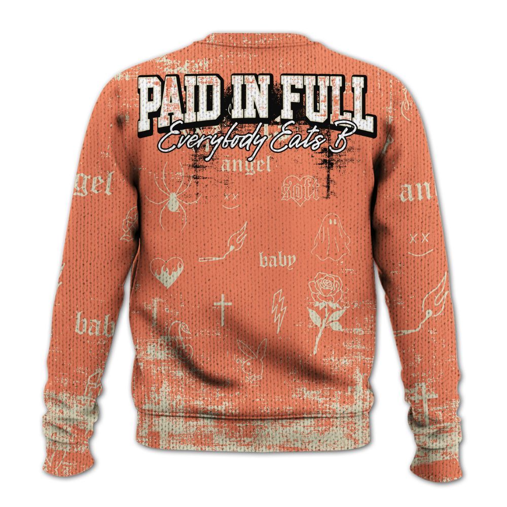Knitted Sweater To Match DJ Khaled Crimson Bliss 5s - Paid In Full Money