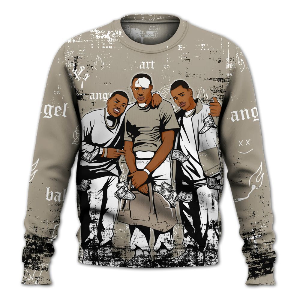 Sweatshirt To Match High OG Khaki 1s - Paid In Full Money All Over Print