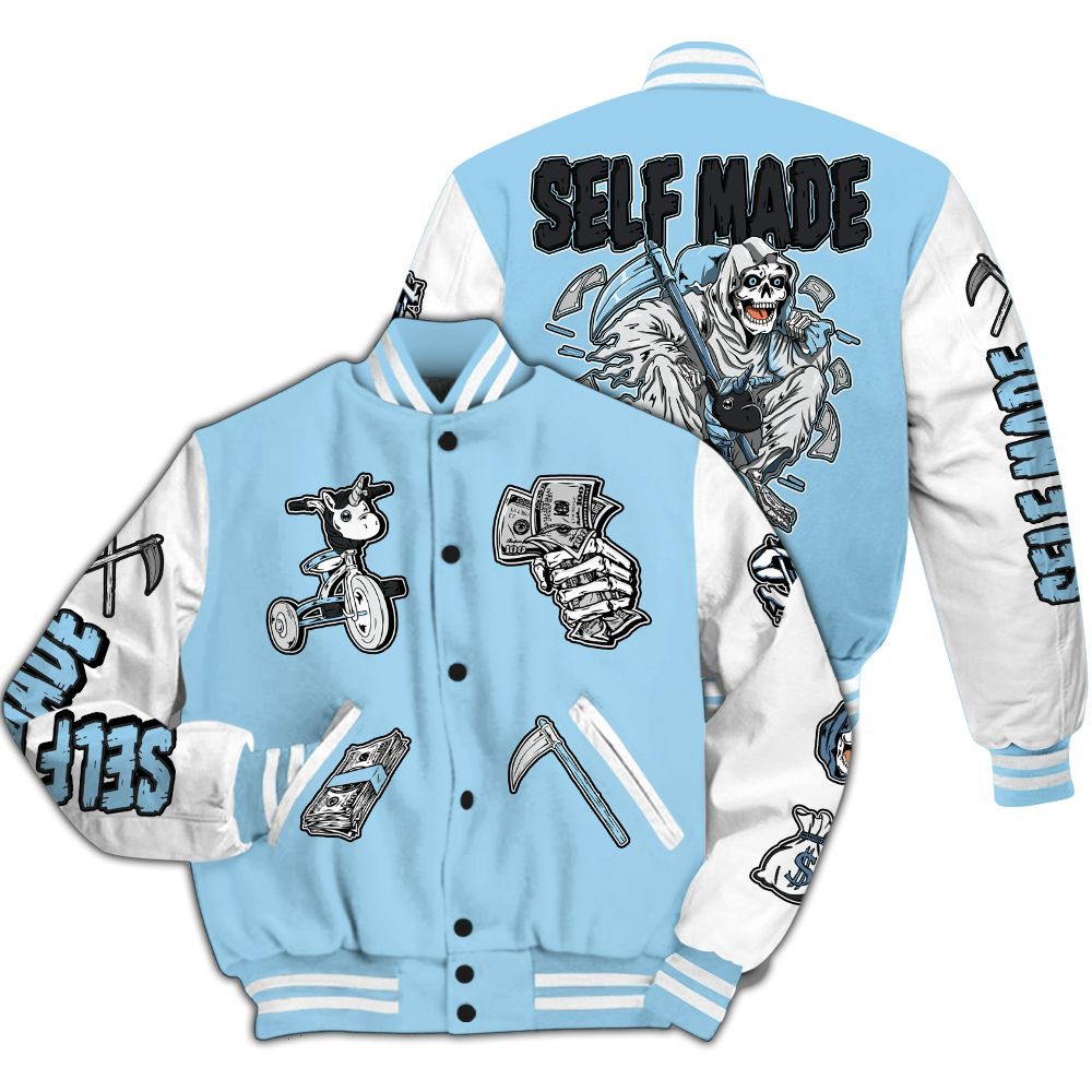 Varsity Jacket To Match Legend Blue 11s - Self Make Skeleton All Over Print