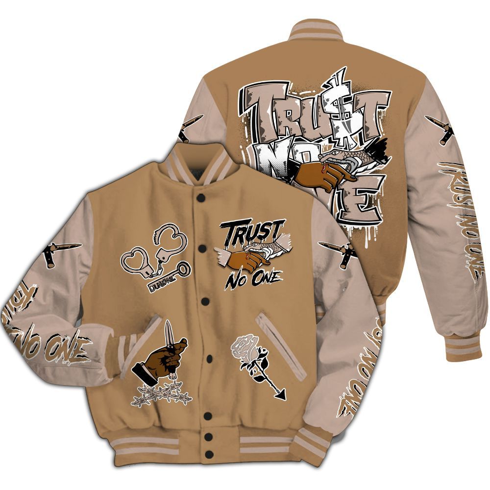 Varsity Jacket To Match Kobe 4 Gold Medal - Trust No One Dripping All Over Print