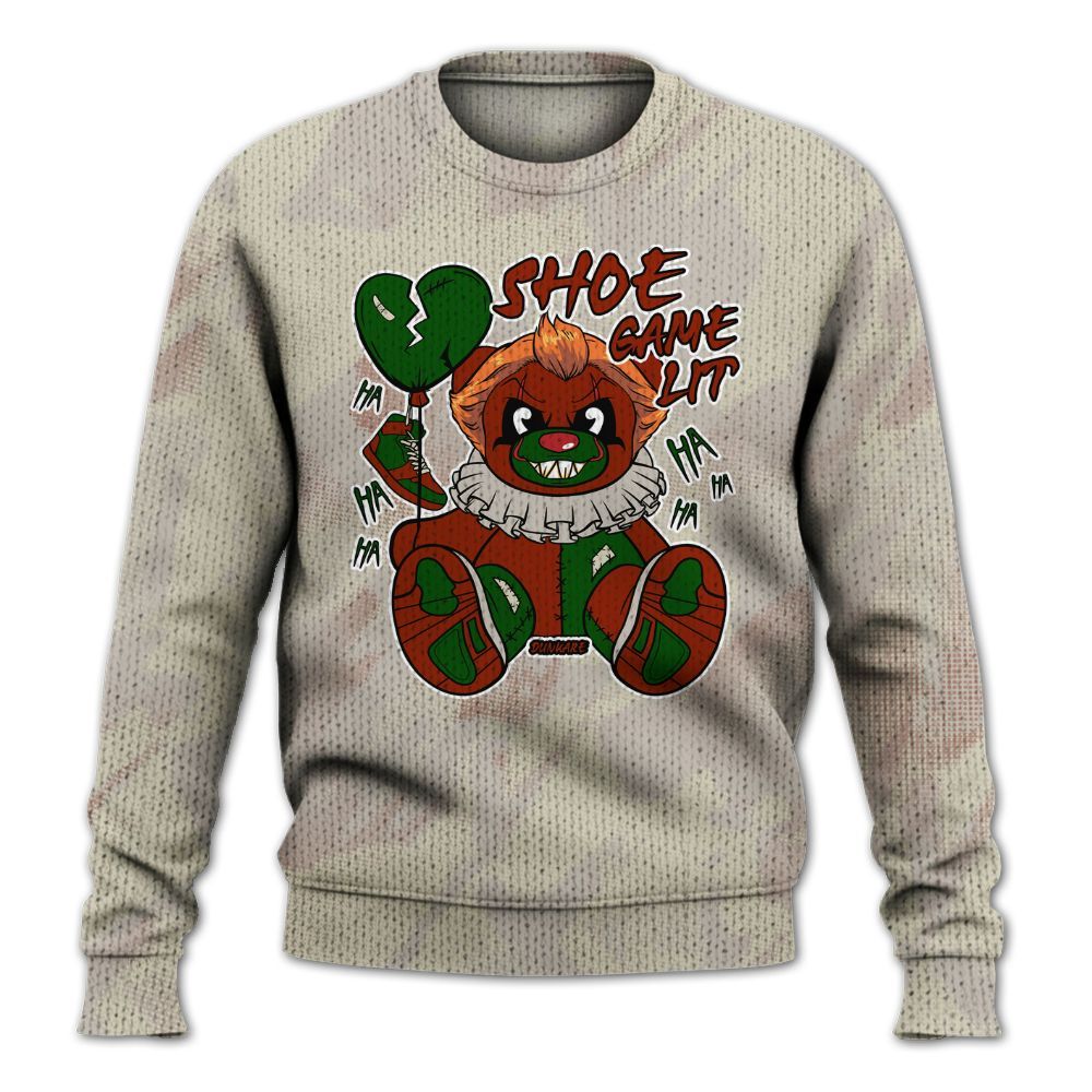 Knitted Sweater To Match El Grito 5s - Shoe Game Bear Abstract Halftone