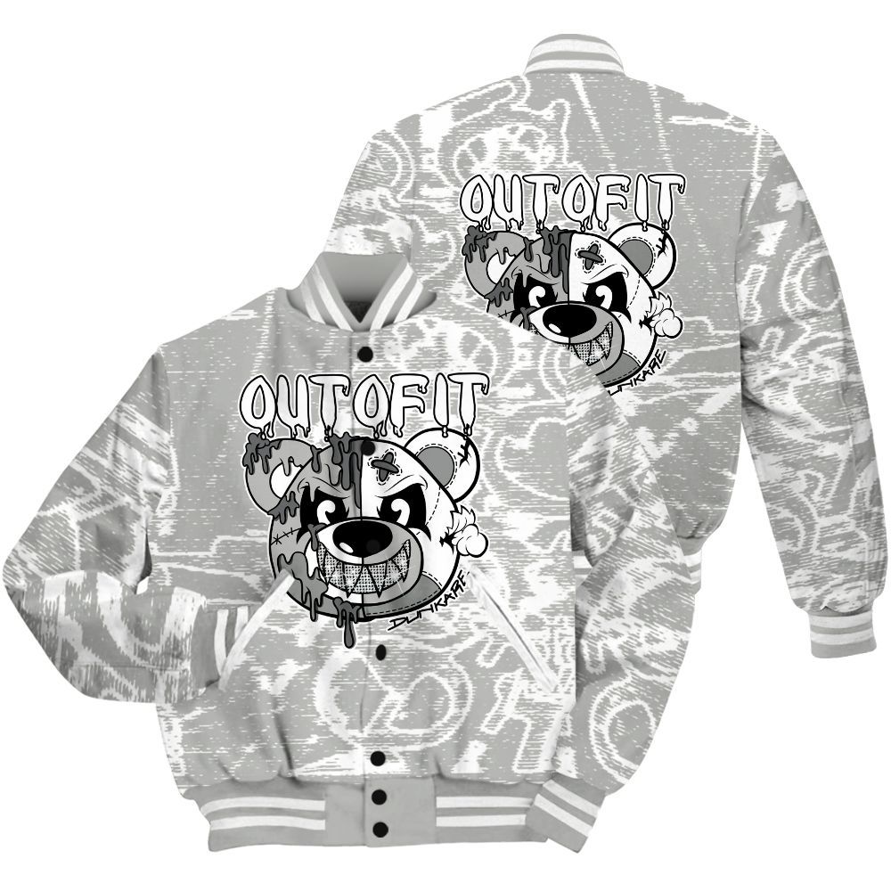 Varsity Jacket To Match Paris Cement Grey 4s Shirt - Out Of It Bear Avant-Garde All Over Print