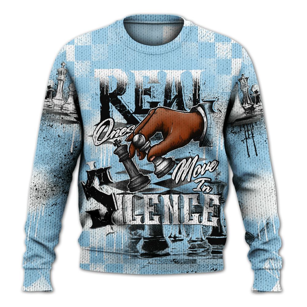 Sweater To Match Legend Blue 11s - Chess Move In Silence Graphic