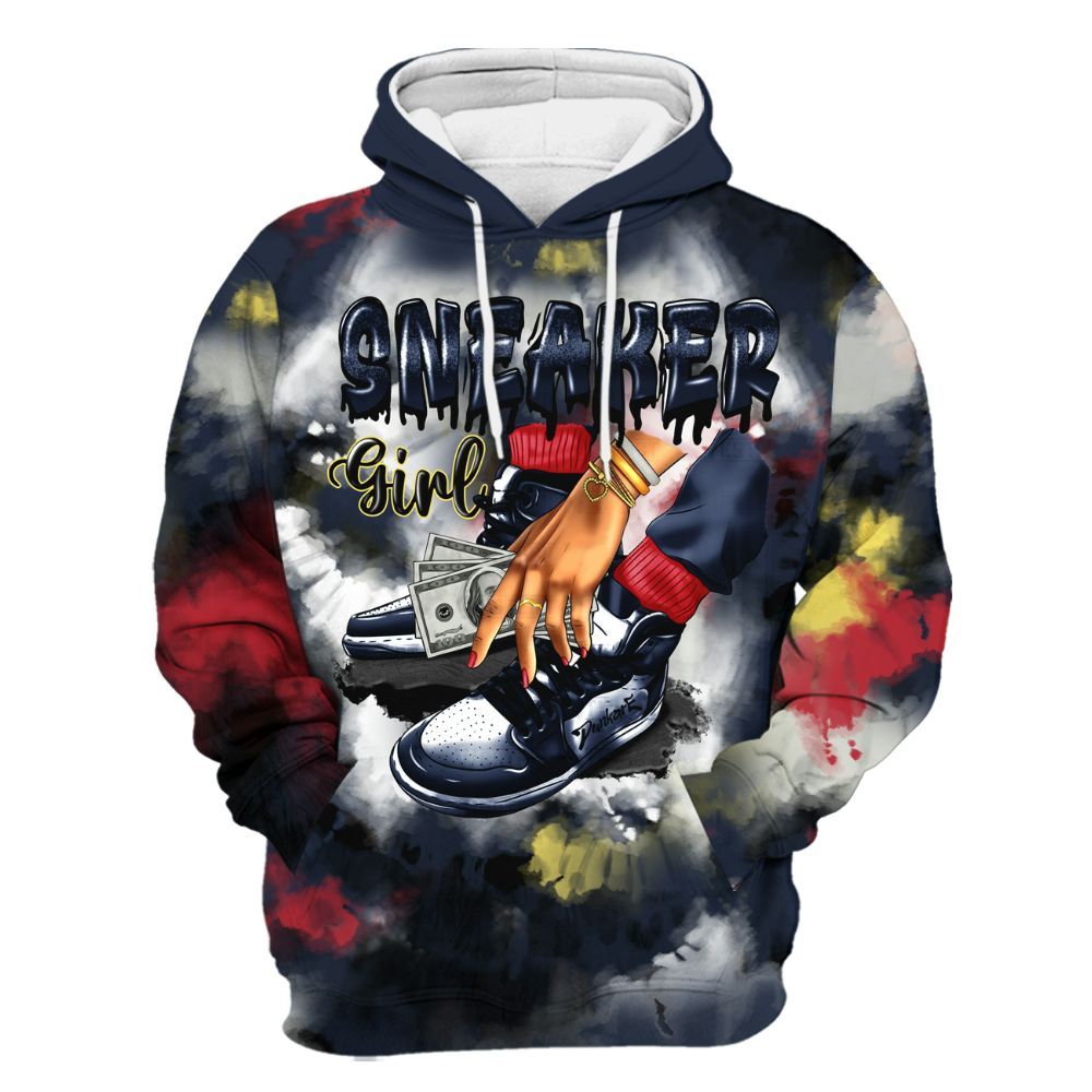 Hoodie To Match Dunk Low COJP What The 2024 - SNEAKER Girl Money Drip Tie Dye All Over Print