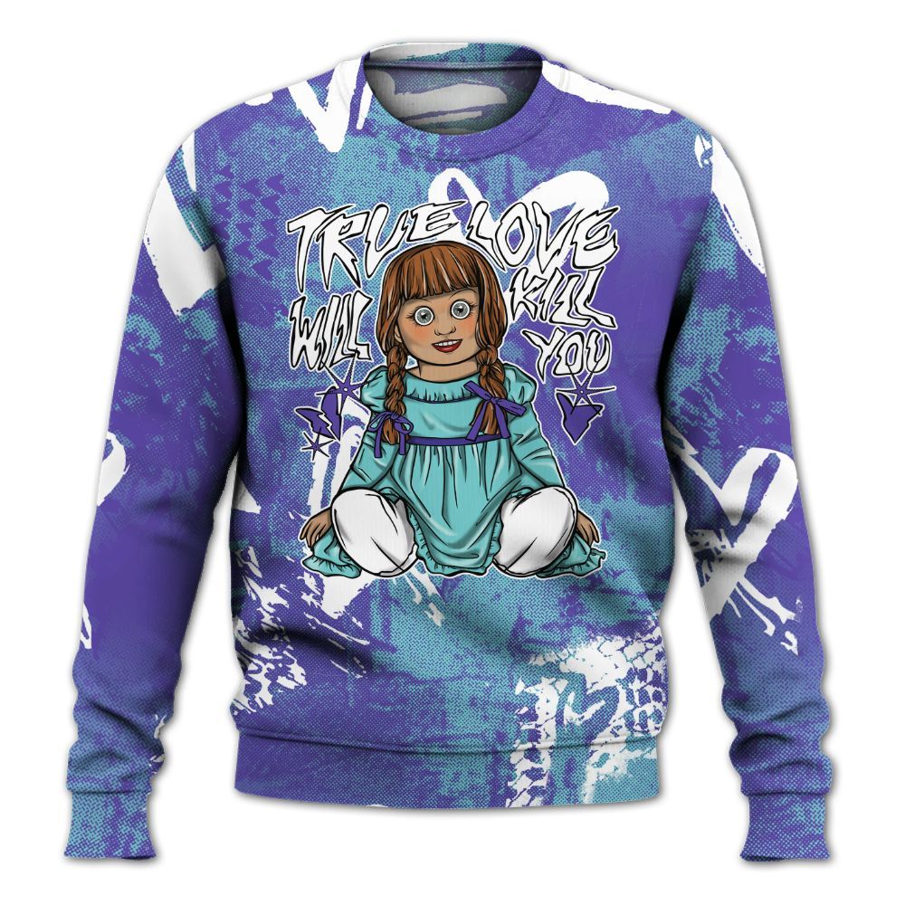 Sweatshirt To Match Low Hornets 1s - Genuine Loves Bear Heart Grunge All Over Print