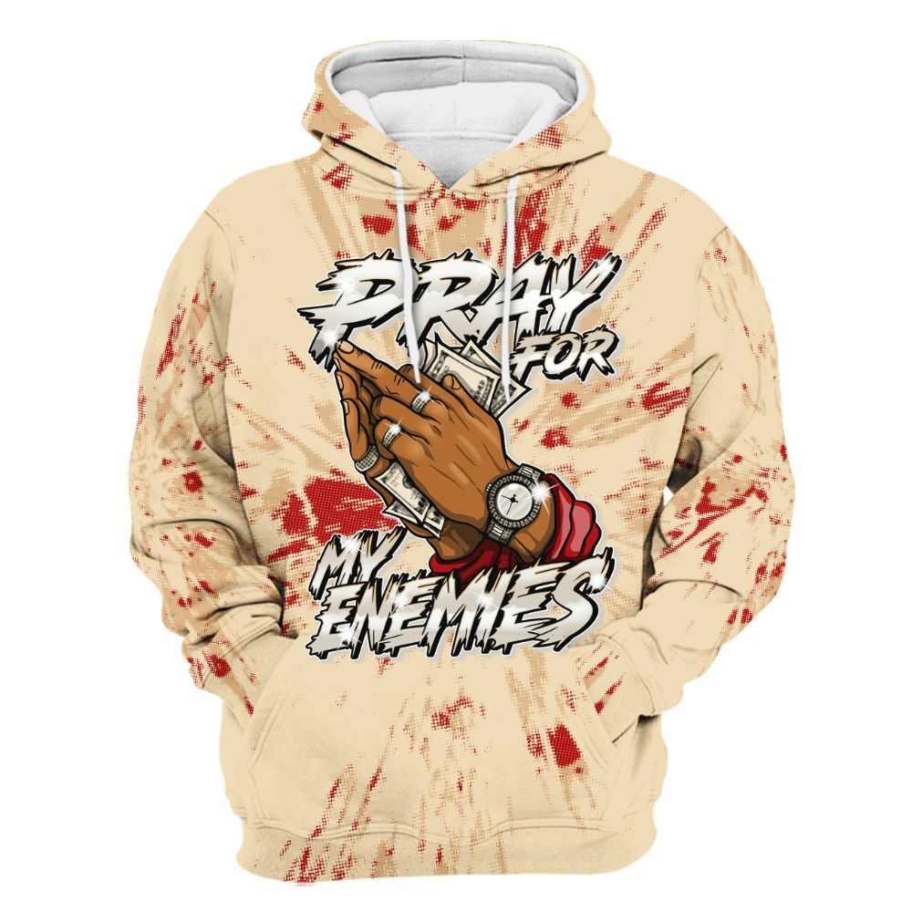 Hoodie To Match Dunk Low Strawberry Waffle - Prayed For Enemies Graphic Luxury All Over Print