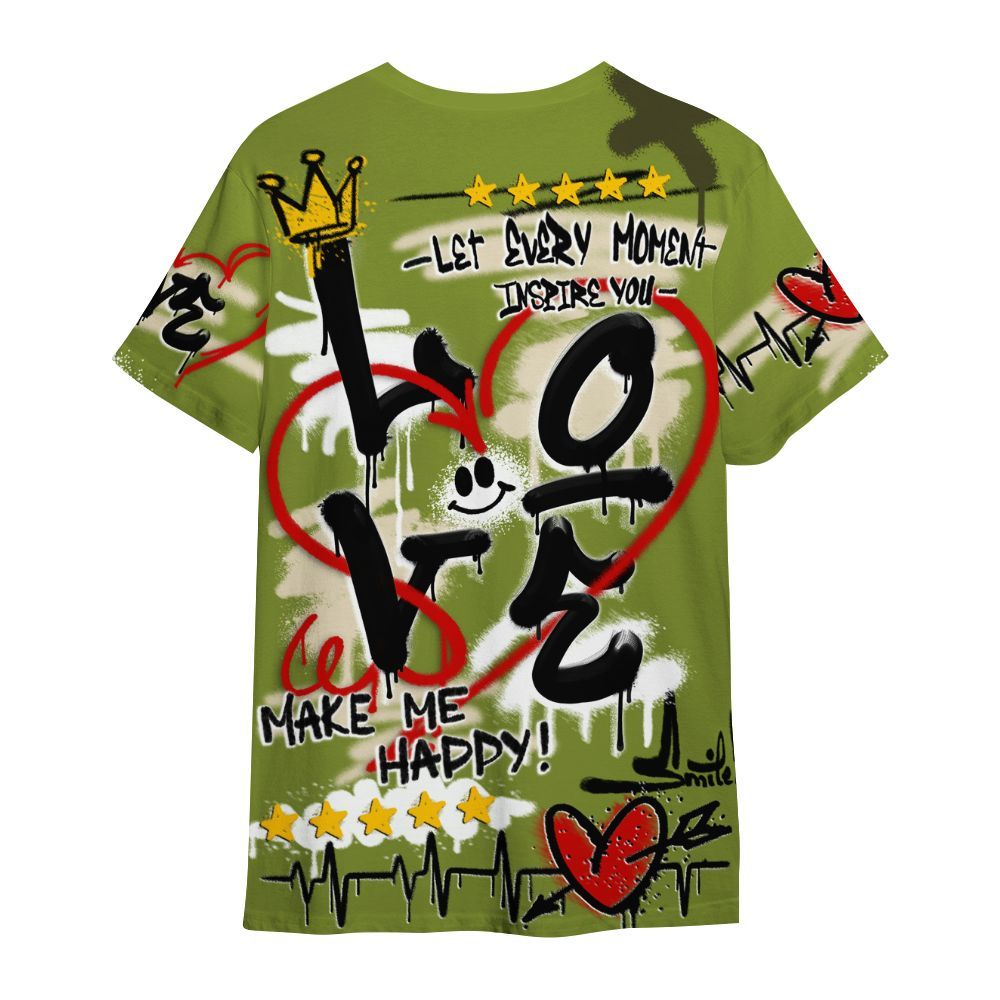 Shirt To Match SB Dunk Low Asparagus - Happy Love Beats Graffiti Streetwear All Over Print