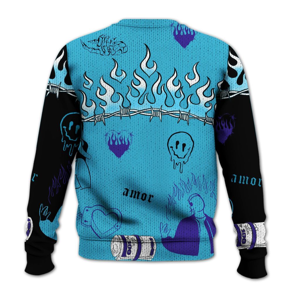 Knitted Sweater To Match Retro Aqua 6s - Snake Trust No One