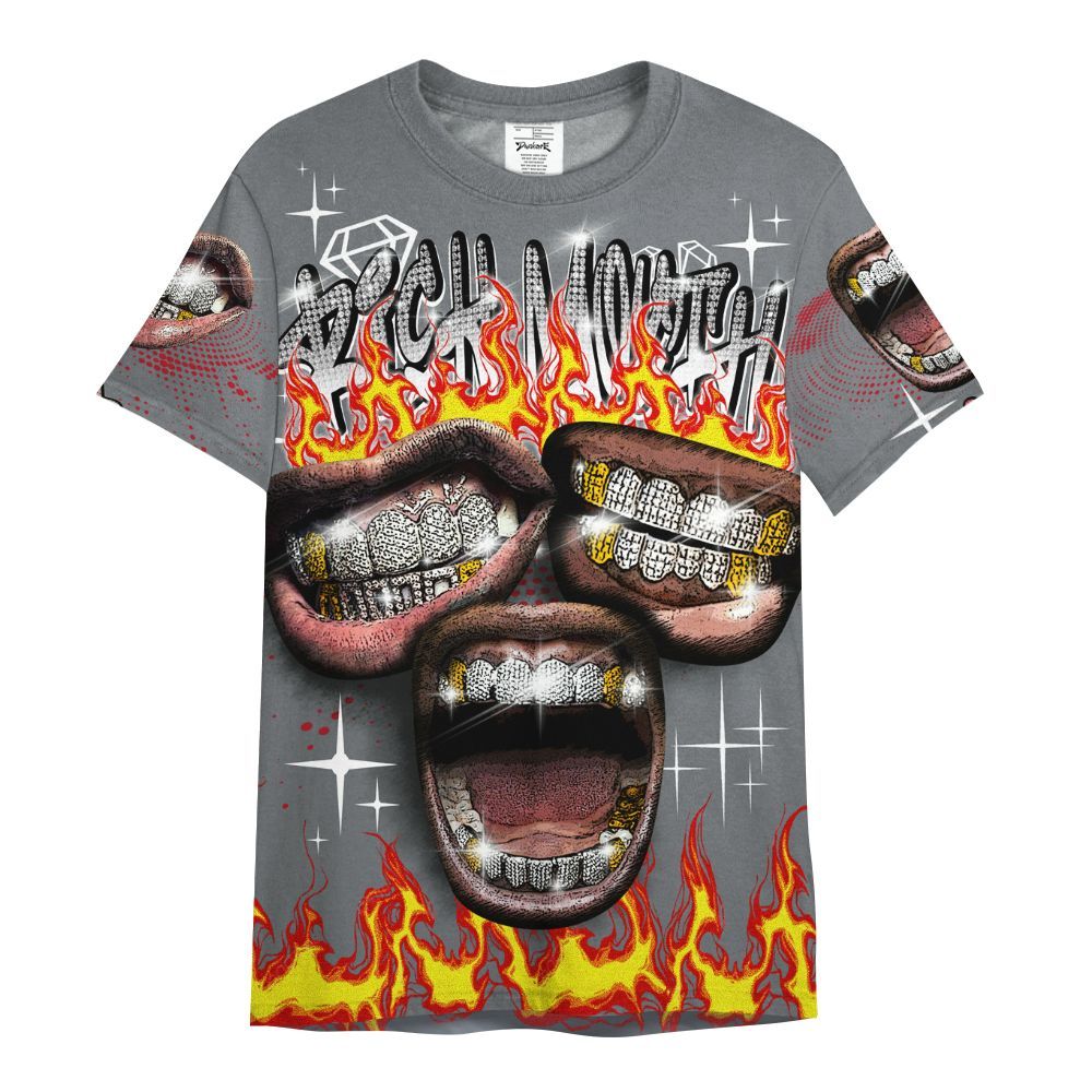 Shirt To Match Retro Fire Red 9s - Rich Mouth Fire Rap Retro 90s All Over Print