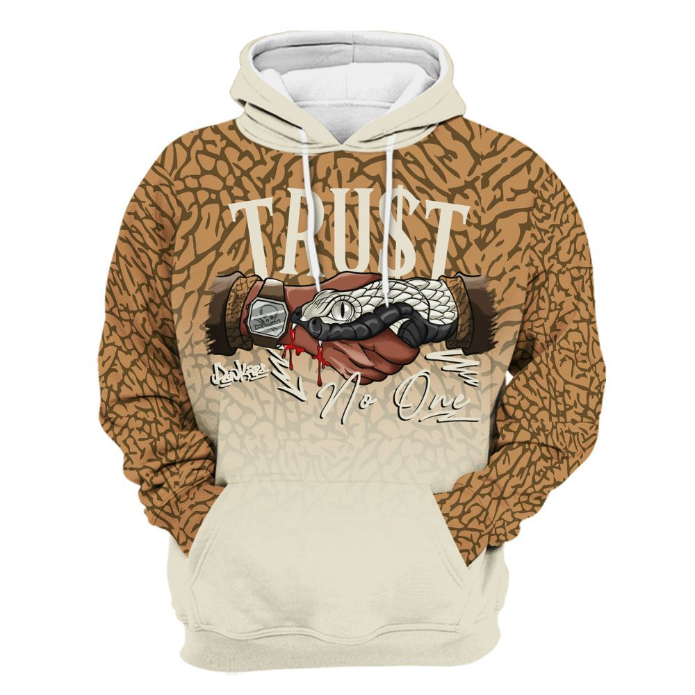 Hoodie To Match Orewood Brown 3s - Snake Trust No One Drip All Over Print