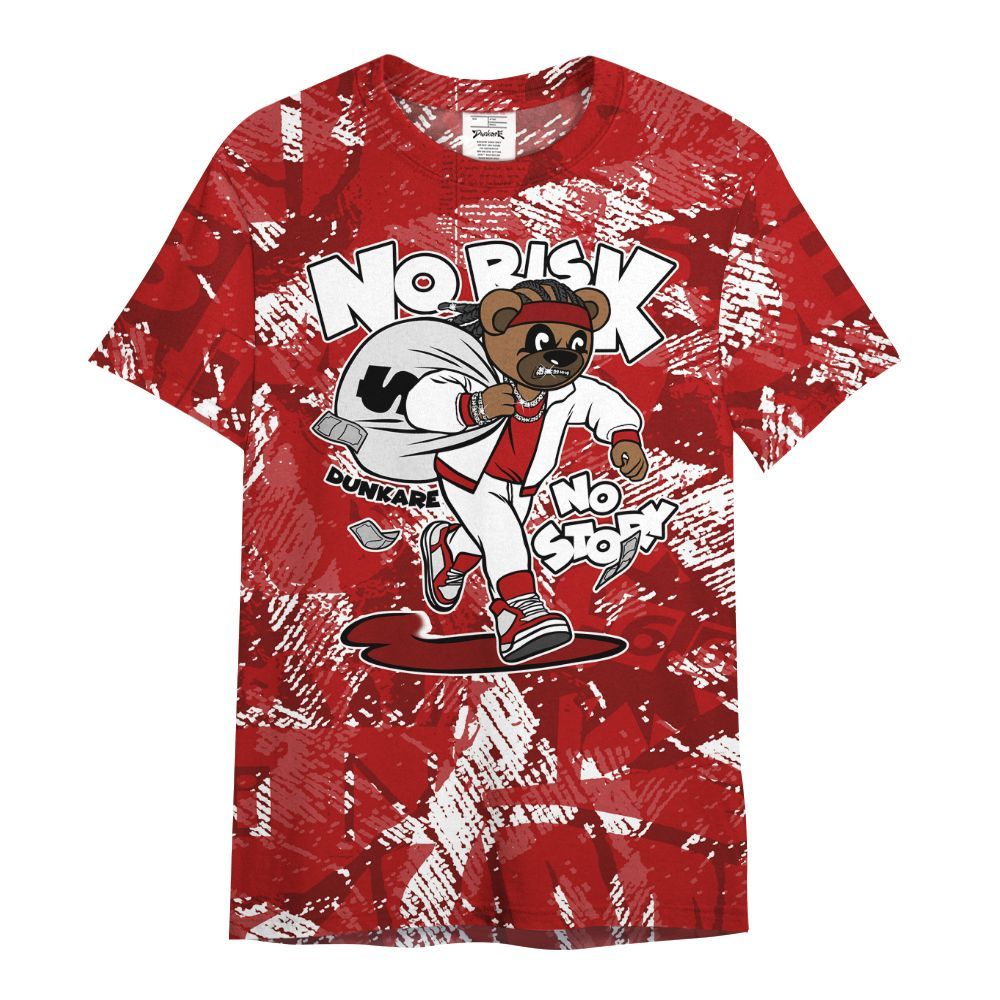 Shirt To Match Red Taxi 12s - Certain Bear Abstract Graffiti All Over Print