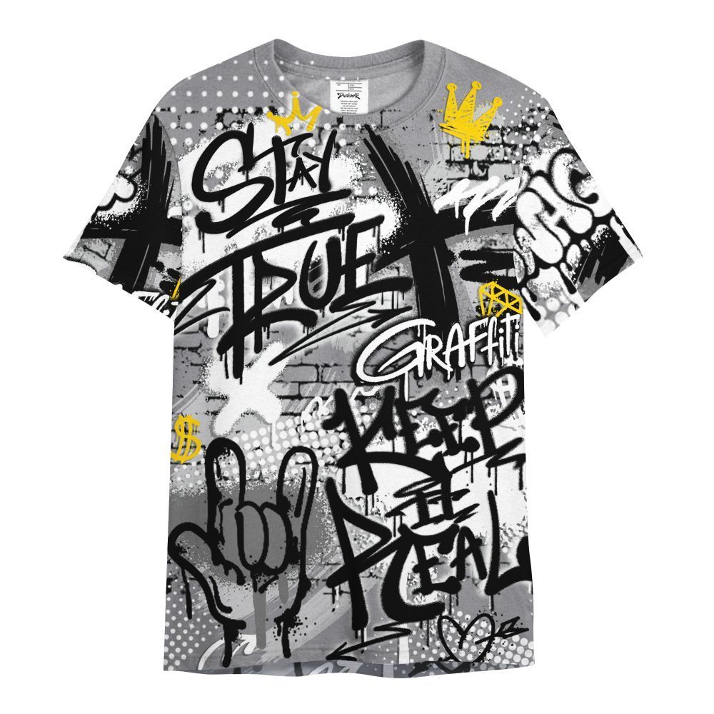 Shirt To Match Cement Grey 11s - True It Real Graffiti Streetwear All Over Print