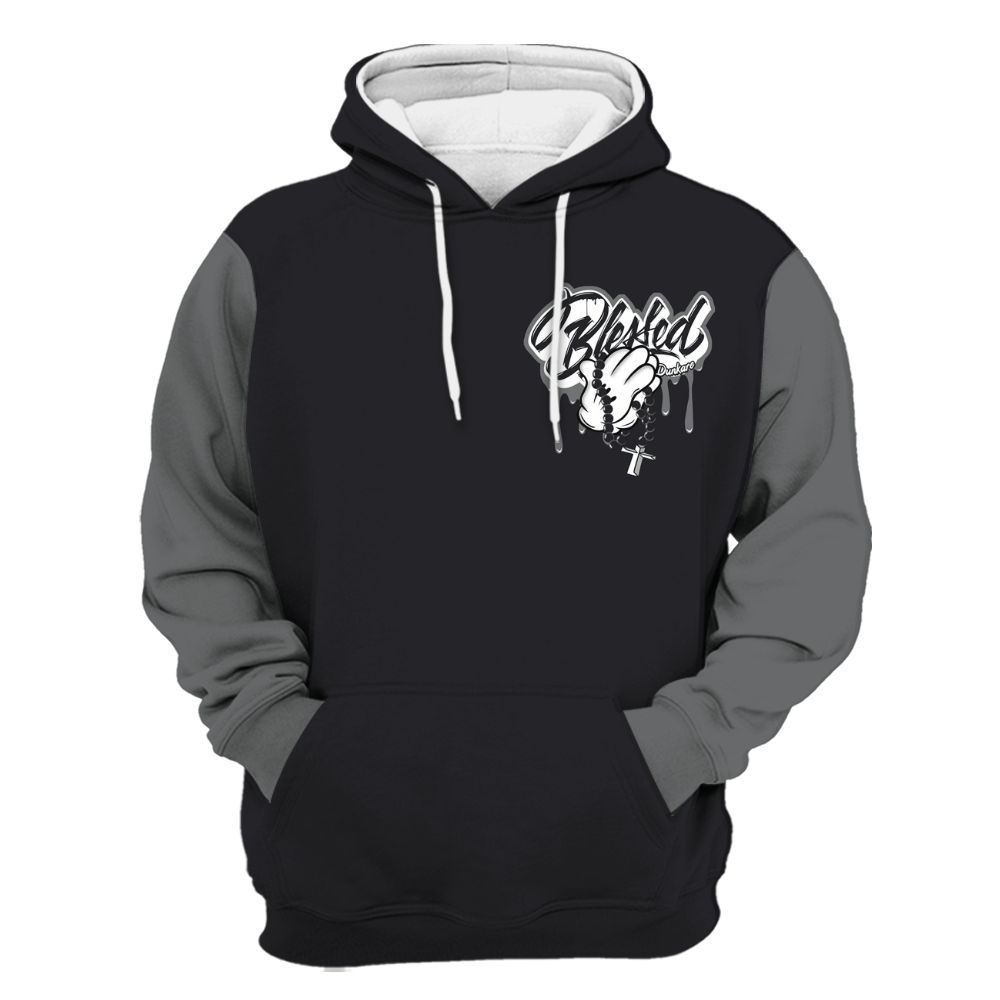 Hoodie To Match White Thunder 4s Varsity Jacket, Custom Name God Blessed Drip All Over Print