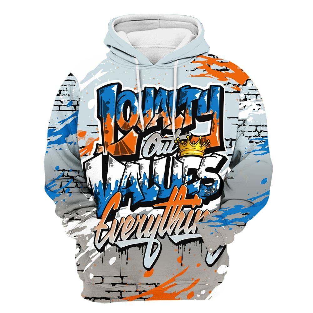 Hoodie To Match Retro High OG Alaska 1s - Values Of Loyalty Drip All Over Print