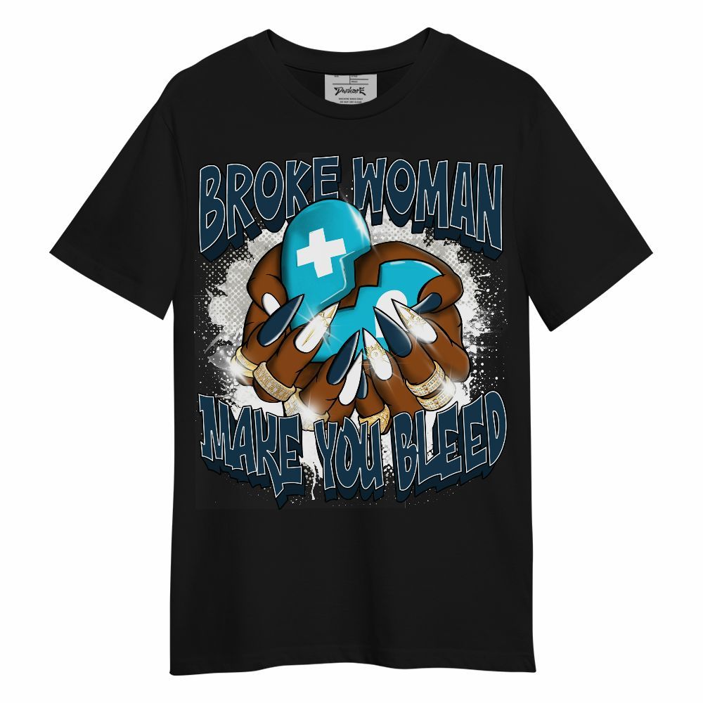 Shirt To Match Air Navy Baltic Blue - Broke Woman Heart Retro Unisex Shirt
