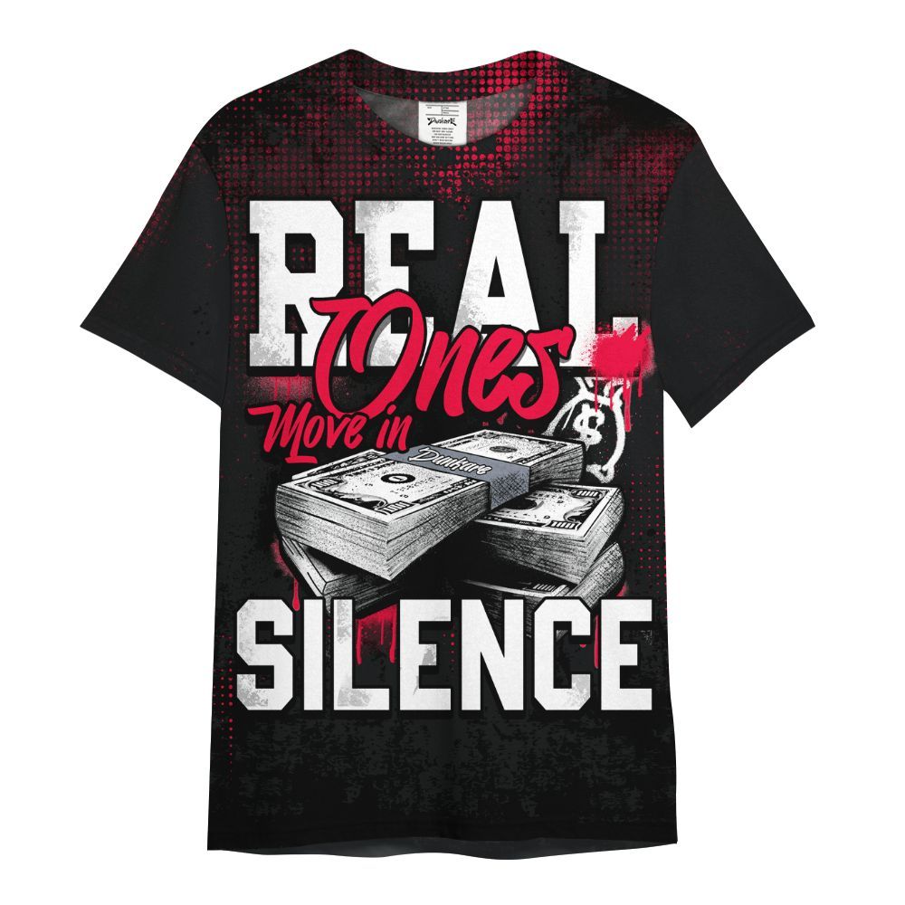 Shirt To Match Mid Black Metallic 1s - Move In Silence Money Street Retro All Over Print