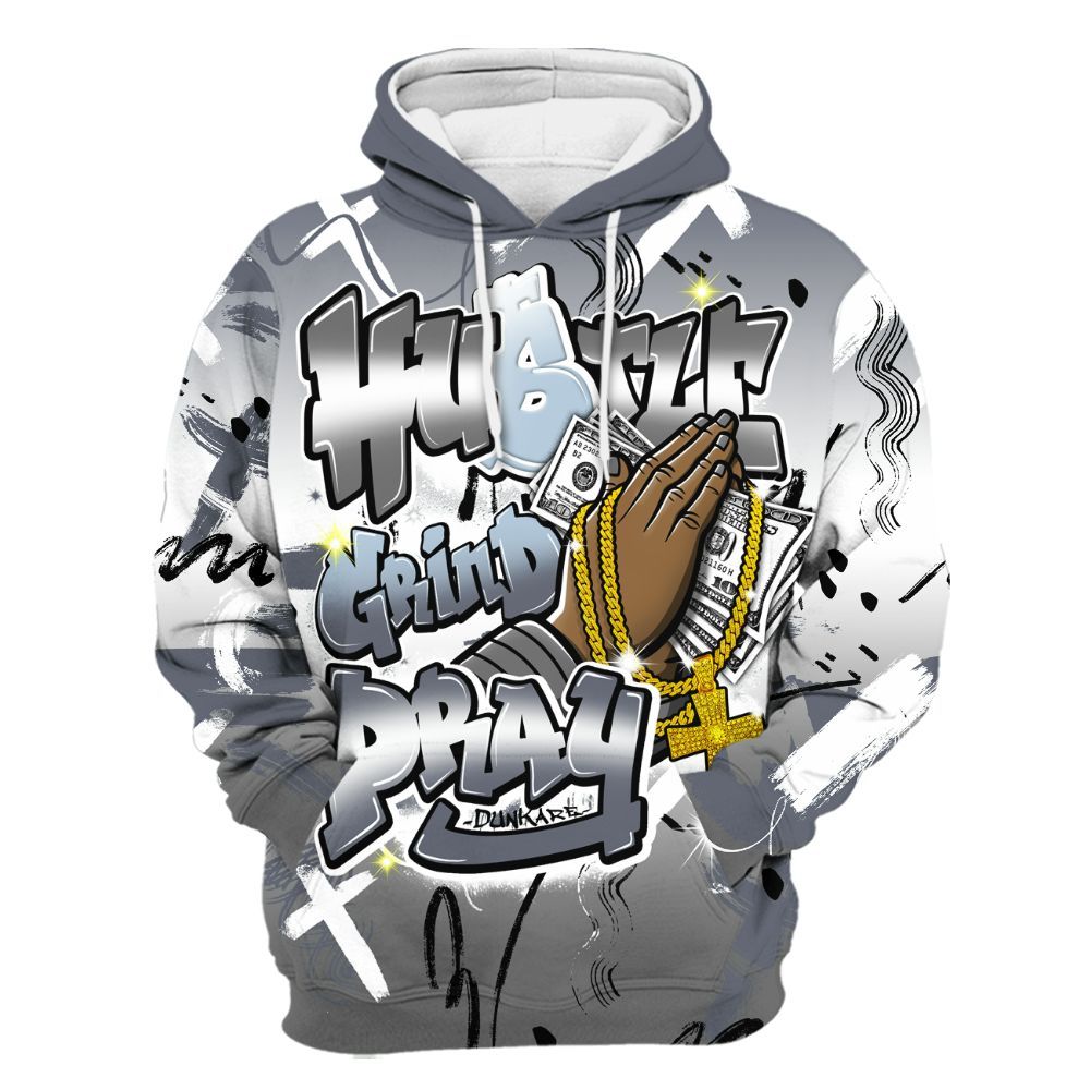 Hoodie To Match Cool Grey 6s - Money Hustle Grind Pray All Over Print