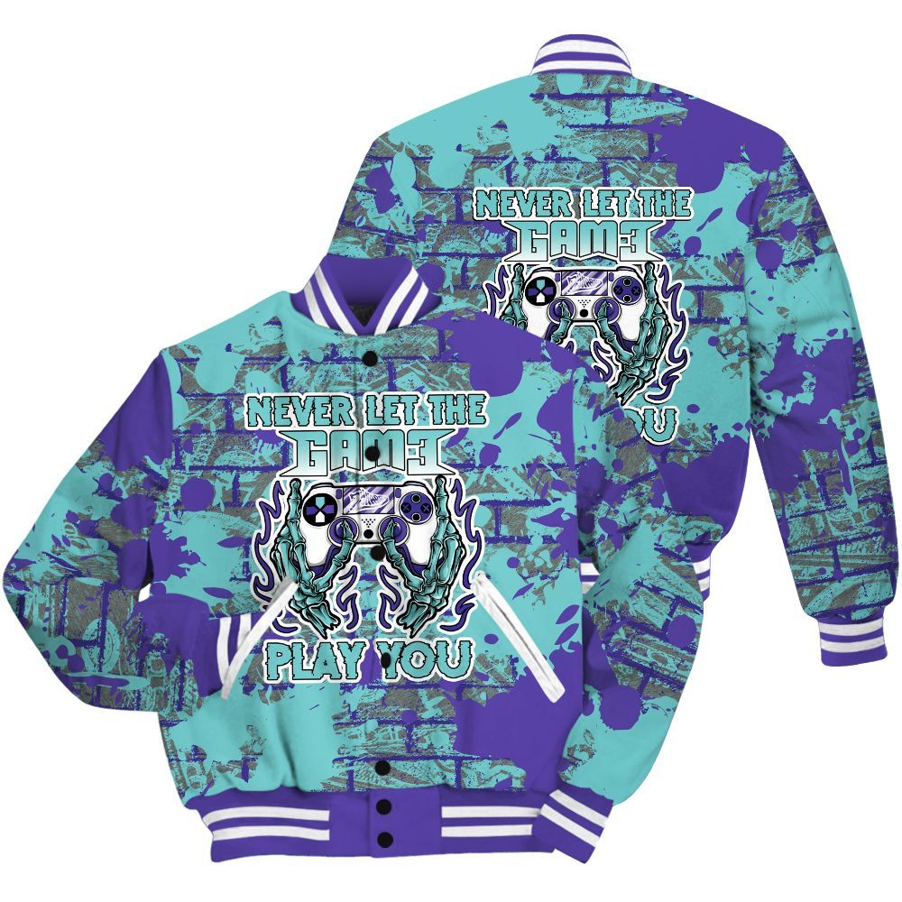 Varsity Jacket To Match Low Hornets 1s Shirt - PlayGame Skull Brick All Over Print