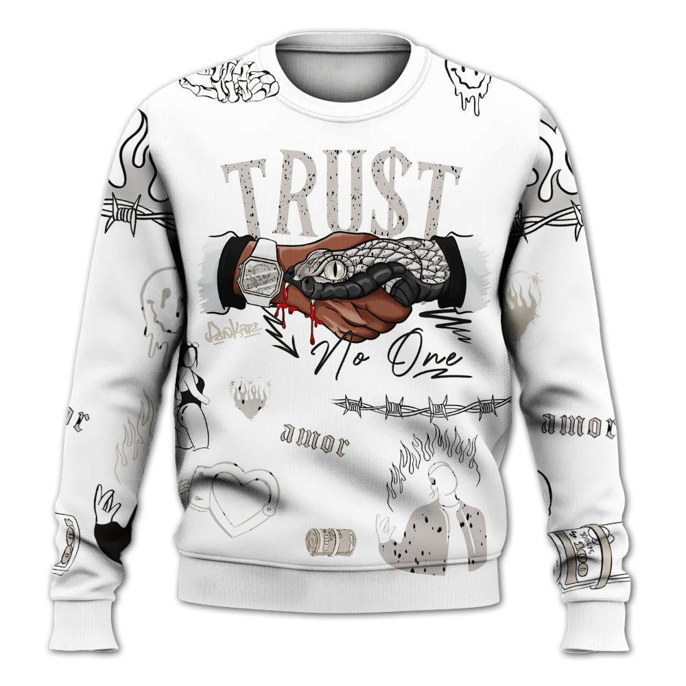 Sweatshirt To Match Retro Reverse Metallic 5s - Trust No One Graphic All Over Print