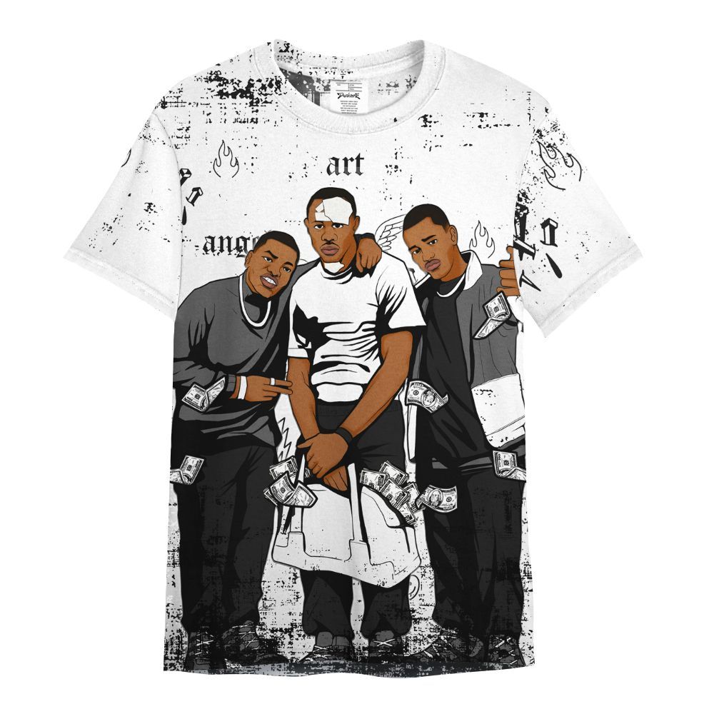 Shirt To Match Low Black Pack 14s - Paid In Full Money All Over Print