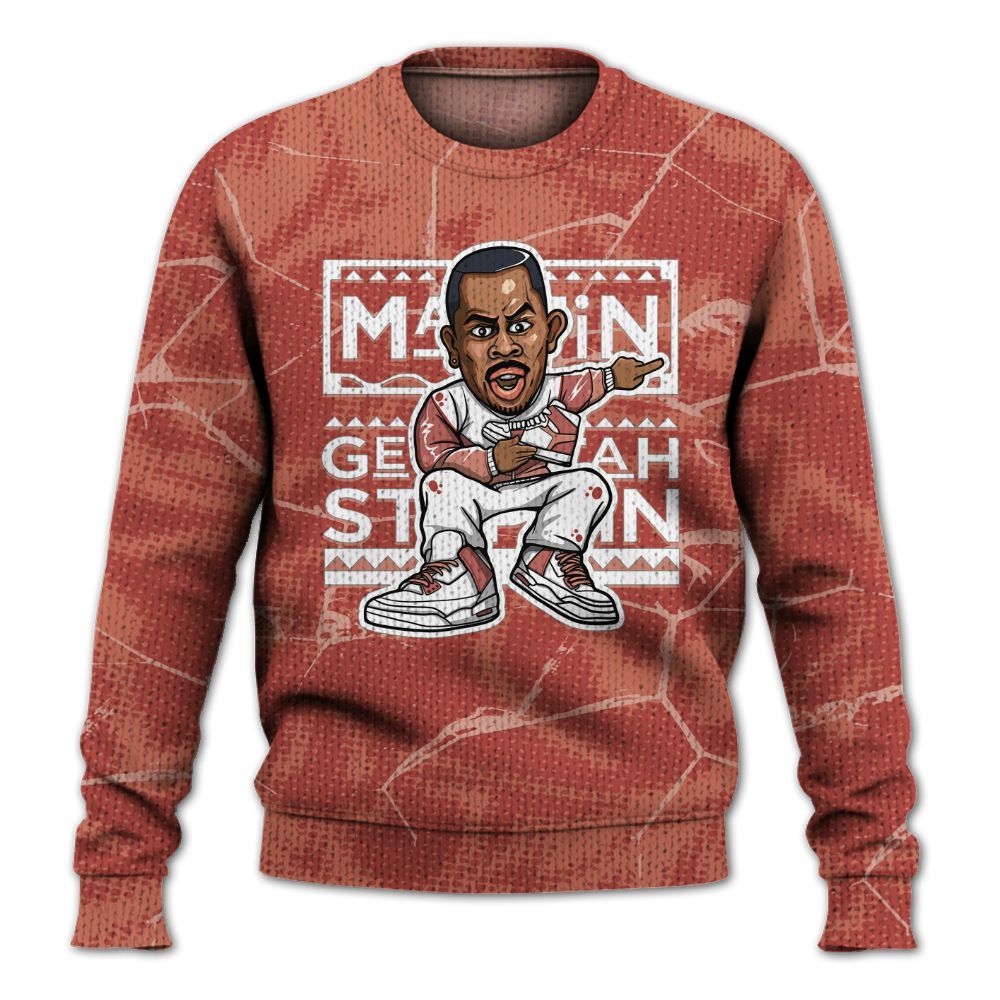 Knitted Sweater To Match Dune Red 13s - Get Tag Sneakers Steppin' Graphic Crack