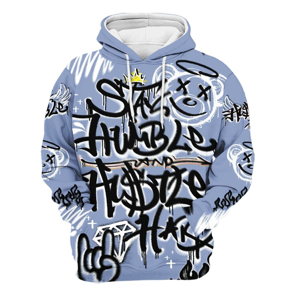 Hoodie To Match Retro Blue Grey 13s - Humble Drip Streetwear Graffity All Over Print