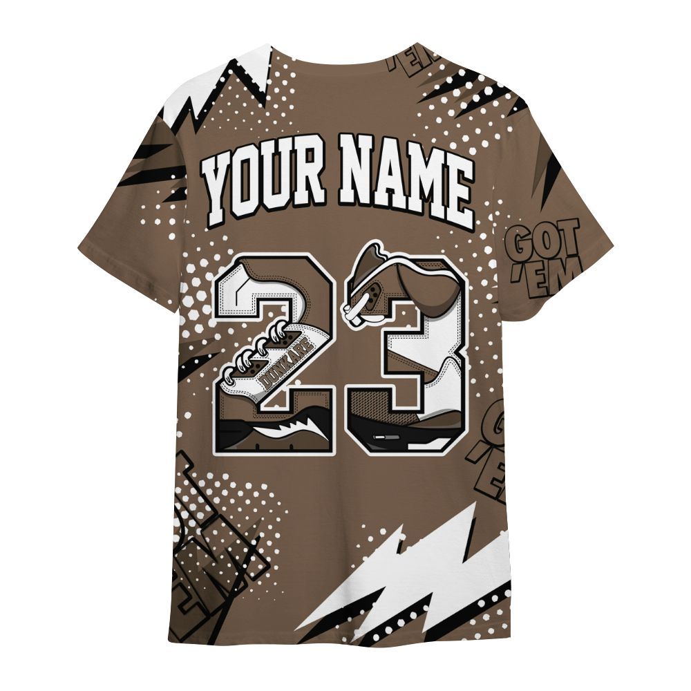 Shirt To Match Dark Mocha Jack - Custom Name Number 23 5s All Over Print