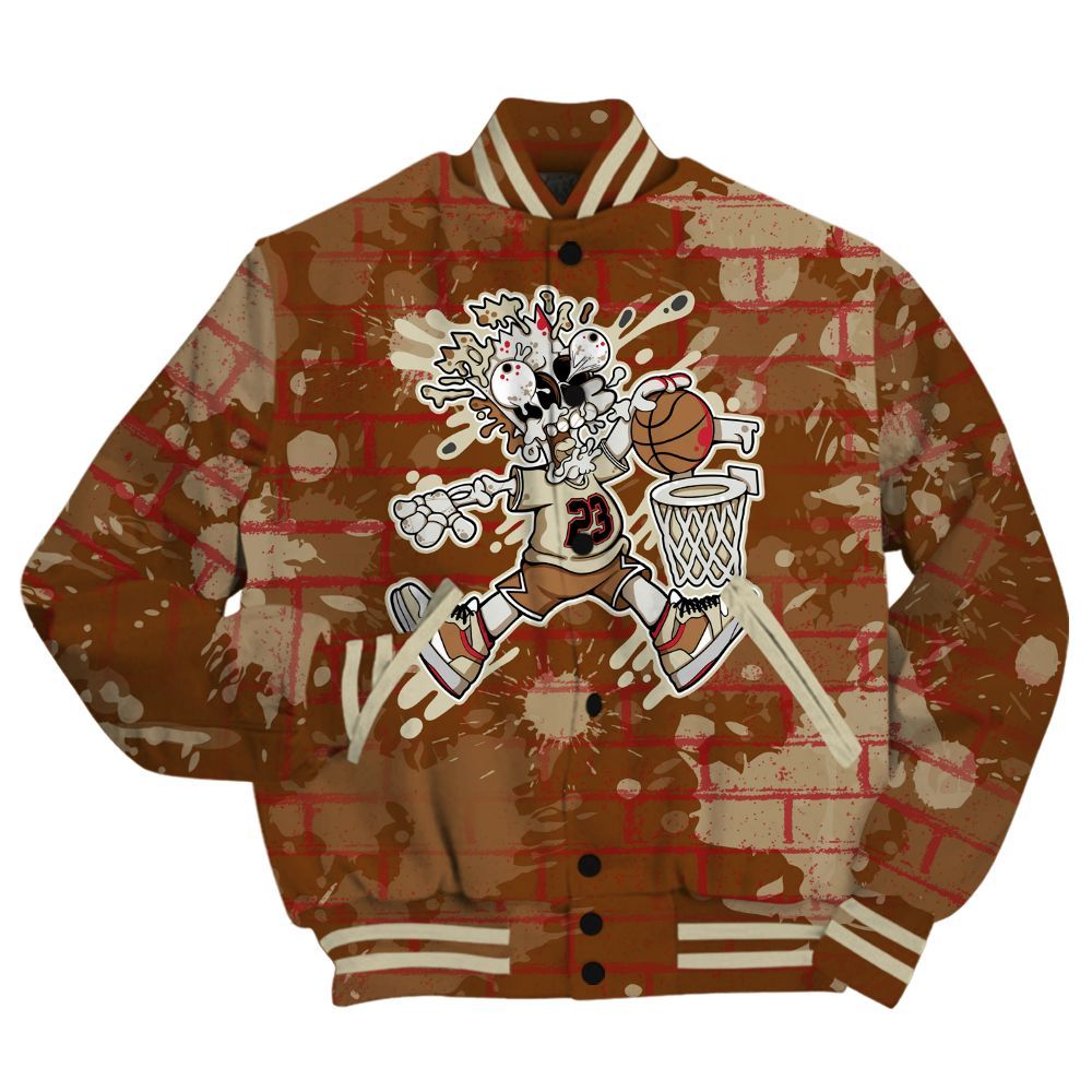Varsity Jacket To Match Archaeo Brown 5s Shirt - 85's Dunks Graphic Halloween All Over Print