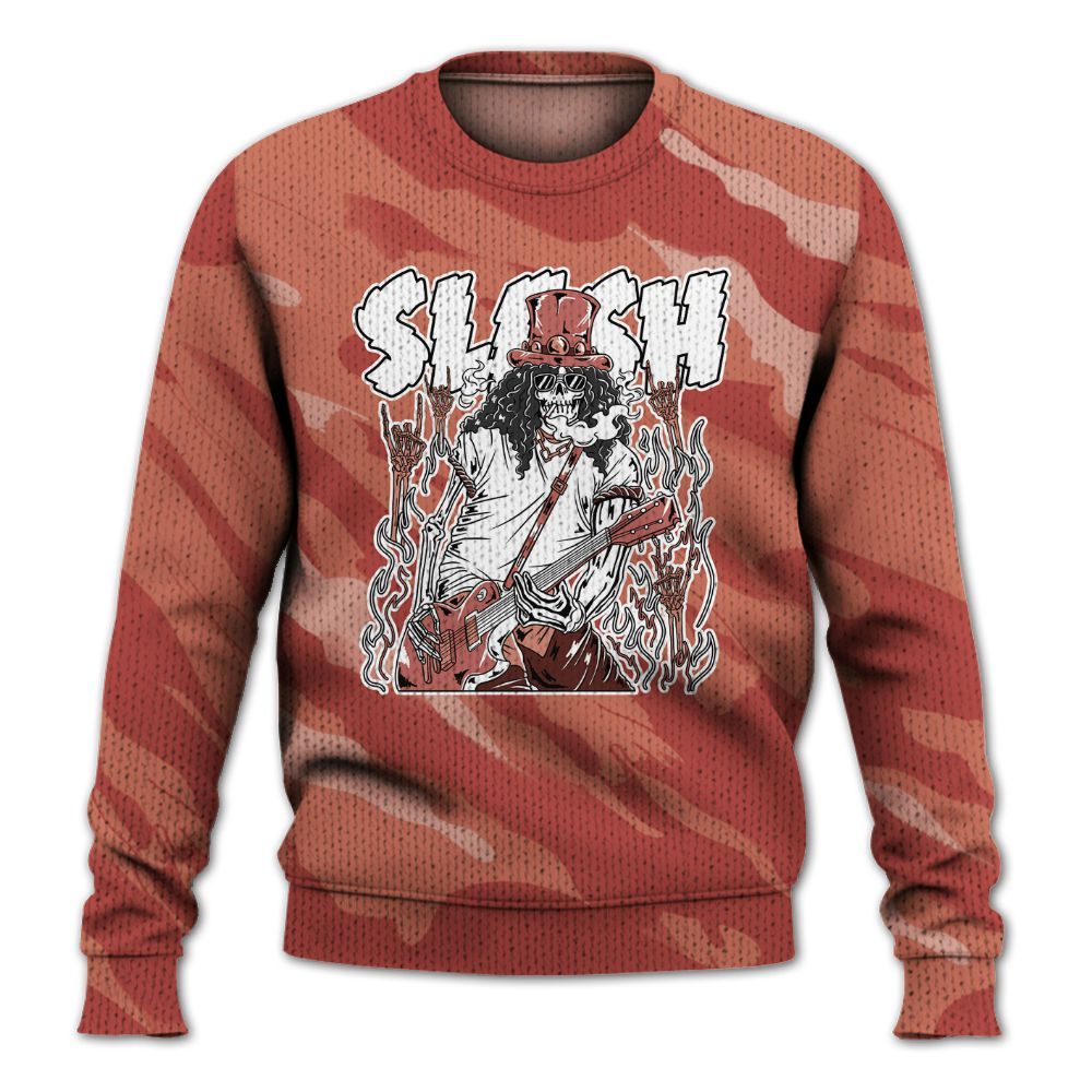 Knitted Sweater To Match Dune Red 13s - Slash Skeleton Colored