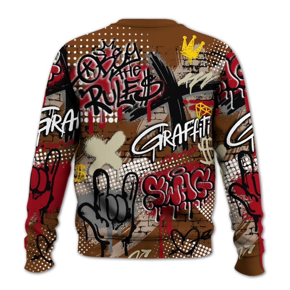 Sweatshirt To Match Archaeo Brown 5s - True It Real Graffiti Streetwear All Over Print